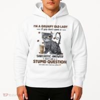 IM A Grumpy Old Lady If You DonT Want Sarcastic Answer Cat Hoodie thumb 2