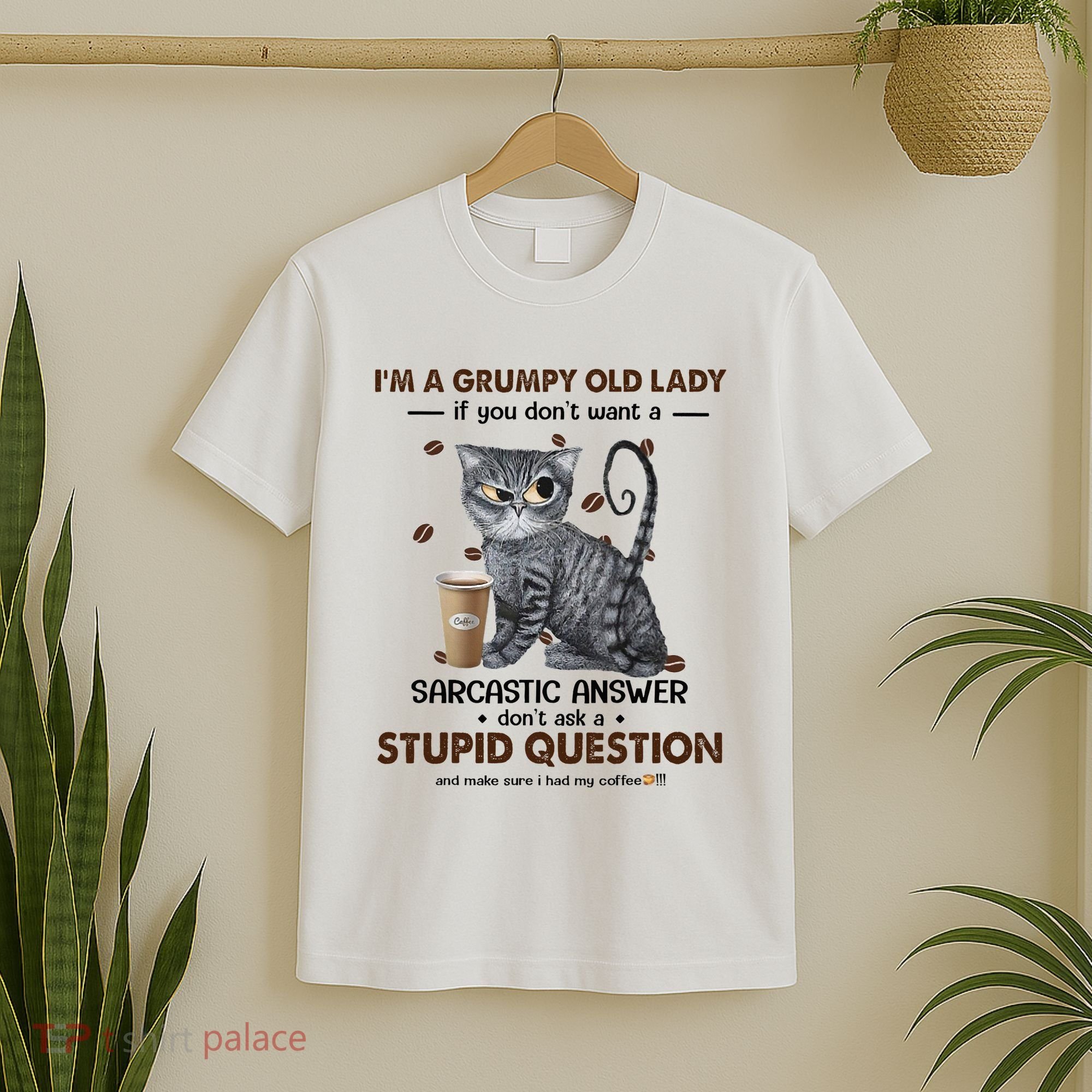 IM A Grumpy Old Lady If You DonT Want Sarcastic Answer Cat T-Shirt