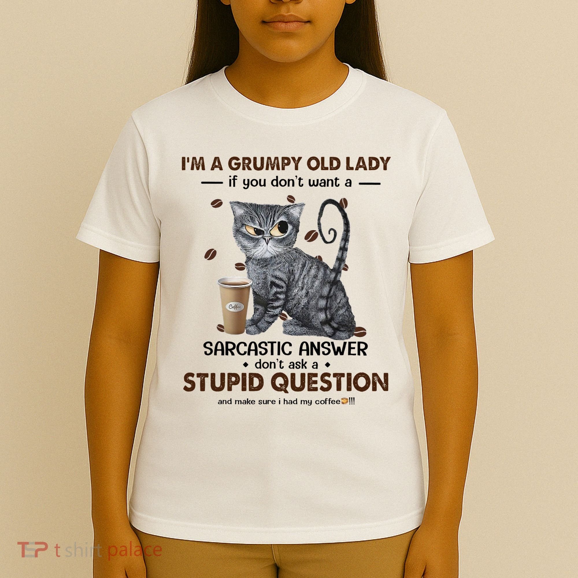 IM A Grumpy Old Lady If You DonT Want Sarcastic Answer Cat T-Shirt