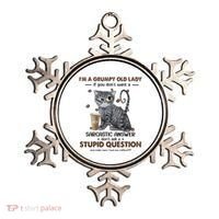 IM A Grumpy Old Lady If You DonT Want Sarcastic Answer Cat Ornament thumb 0