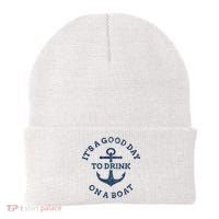 ItS A Good Day To Drink On A Boat Lake Day Drinking Beanie thumb 0