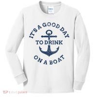 ItS A Good Day To Drink On A Boat Lake Day Drinking Kids Long Sleeve Shirt thumb 0