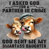 I Asked God Partner In Crime He Sent Me My Smartass Daughter Toddler Hoodie thumb 2