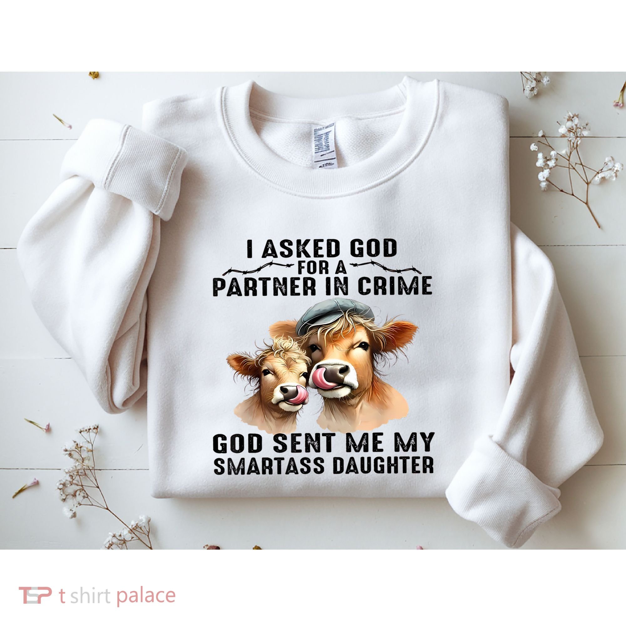 I Asked God Partner In Crime He Sent Me My Smartass Daughter Sweatshirt