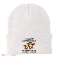 I Asked God Partner In Crime He Sent Me My Smartass Daughter Beanie thumb 0
