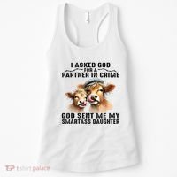 I Asked God Partner In Crime He Sent Me My Smartass Daughter Women's Tank Top thumb 0