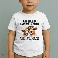 I Asked God Partner In Crime He Sent Me My Smartass Daughter Toddler T-Shirt thumb 2
