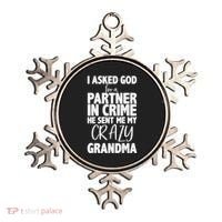 Crazy Grandma Partner In Crime Ornament thumb 0