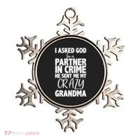 Crazy Grandma Partner In Crime Ornament thumb 0