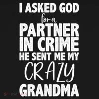 Crazy Grandma Partner In Crime Ornament thumb 1