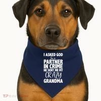 Crazy Grandma Partner In Crime USA-Made Doggie Bandana thumb 1
