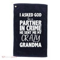 Crazy Grandma Partner In Crime Golf Towel thumb 0