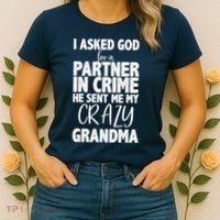 Crazy Grandma Partner In Crime Women's T-Shirt thumb 2