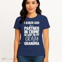 Crazy Grandma Partner In Crime Women's T-Shirt thumb 4