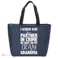 Crazy Grandma Partner In Crime Tote Bag thumb 0