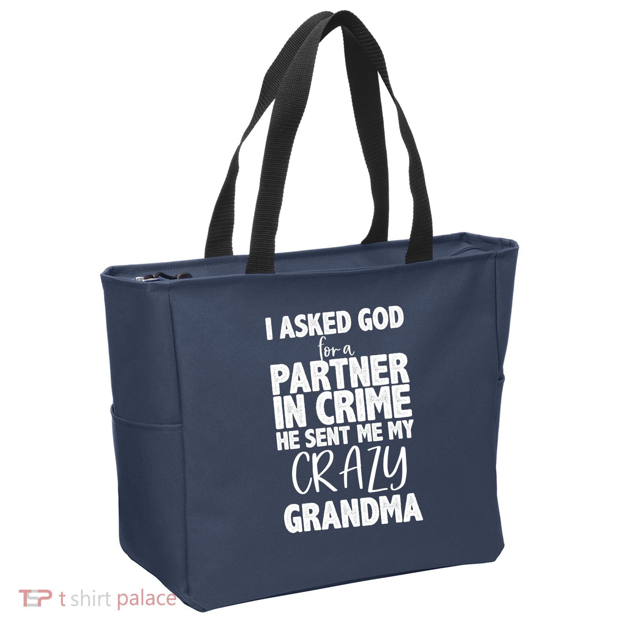 Crazy Grandma Partner In Crime Tote Bag