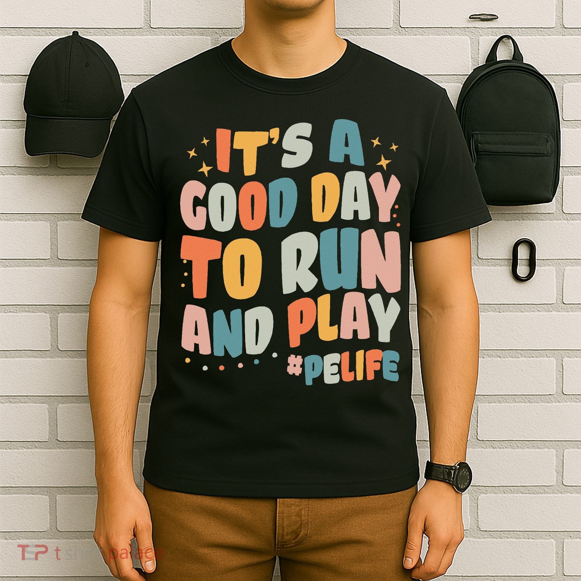 Its A Good Day To Run And Play Retro Groovy PE Life T-Shirt