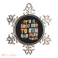 Its A Good Day To Run And Play Retro Groovy PE Life Ornament thumb 0