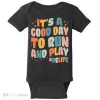 Its A Good Day To Run And Play Retro Groovy PE Life Baby Bodysuit thumb 0