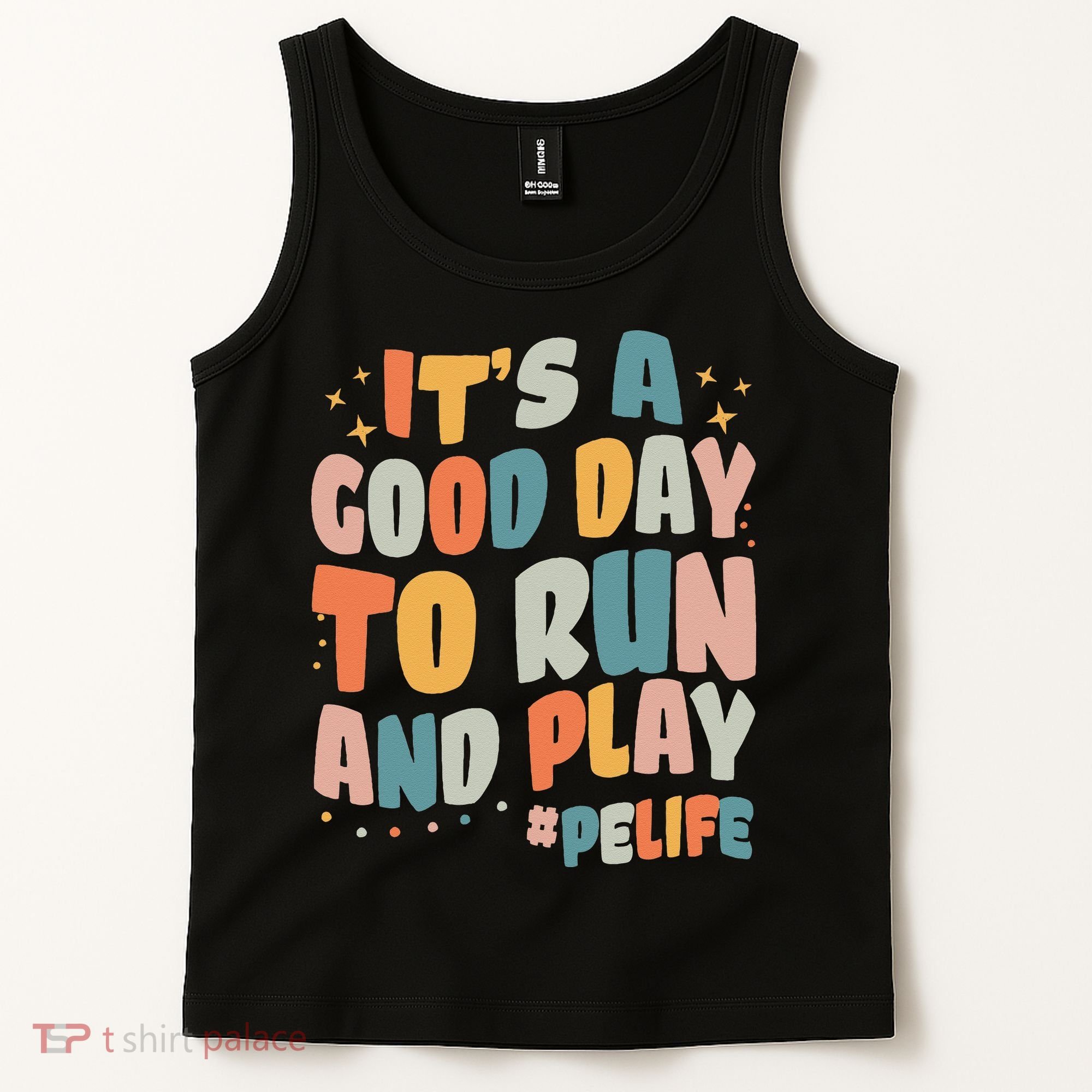 Its A Good Day To Run And Play Retro Groovy PE Life Tank Top