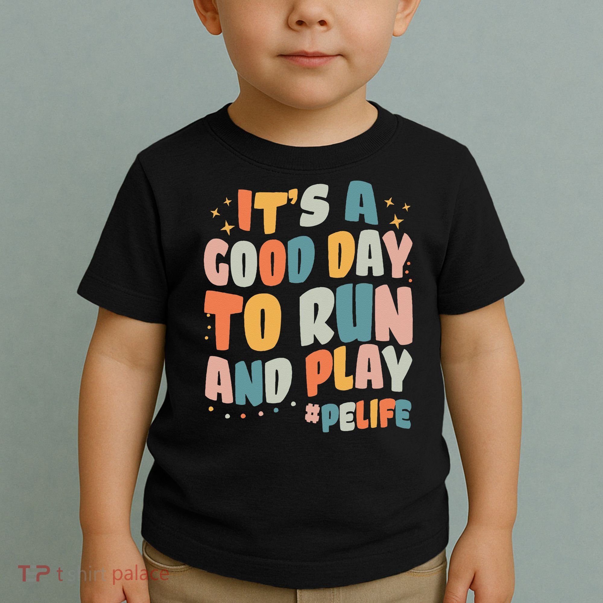 Its A Good Day To Run And Play Retro Groovy PE Life Toddler T-Shirt