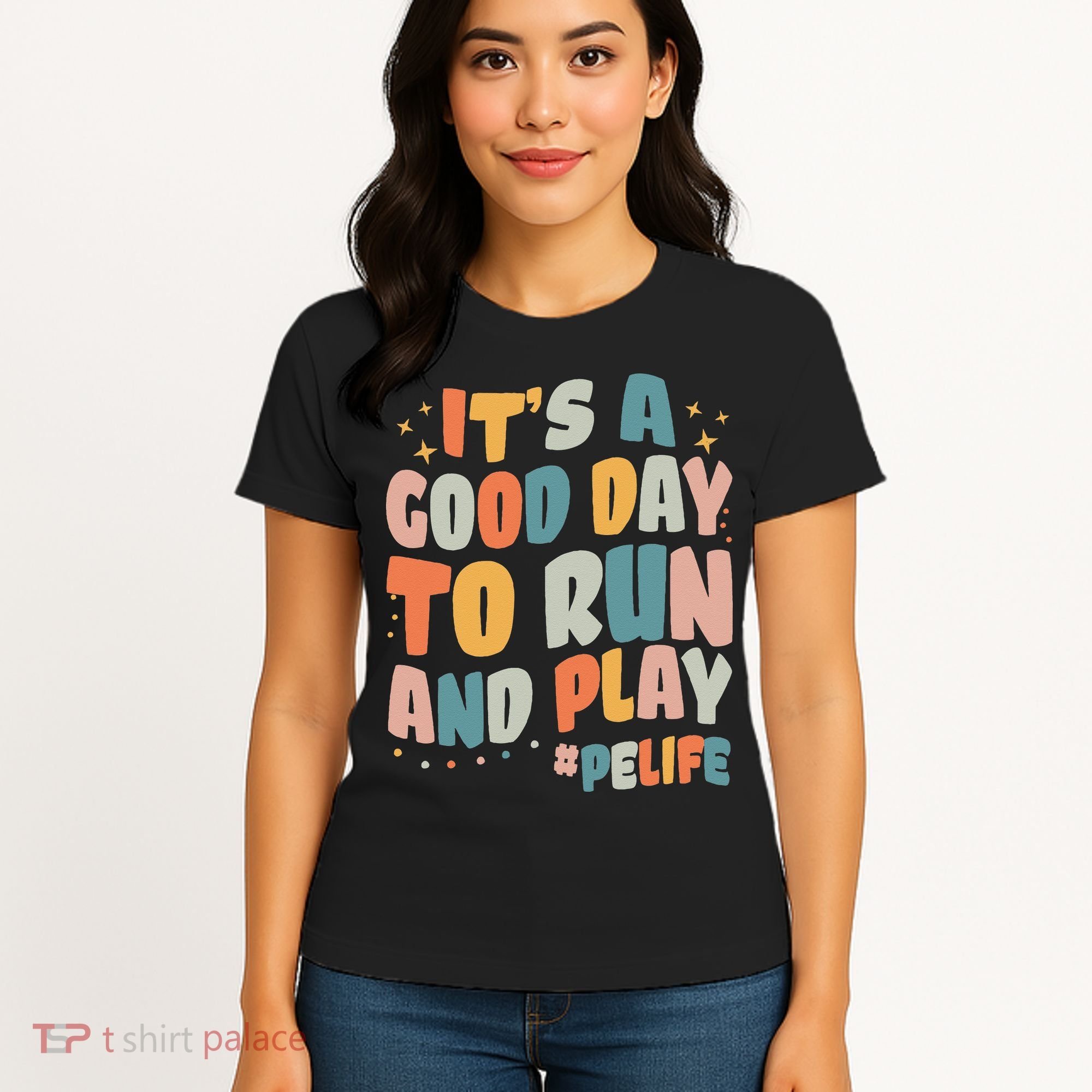 Its A Good Day To Run And Play Retro Groovy PE Life Women's T-Shirt