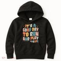 Its A Good Day To Run And Play Retro Groovy PE Life Kids Hoodie thumb 0