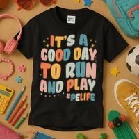 Its A Good Day To Run And Play Retro Groovy PE Life Kids T-Shirt thumb 3