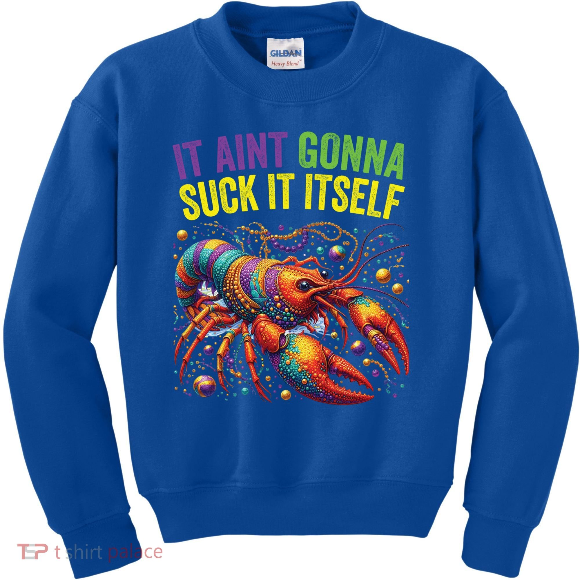 It Aint Gonna Suck Itself Crawfish Funny Mardi Gras Cool Gift Kids Sweatshirt