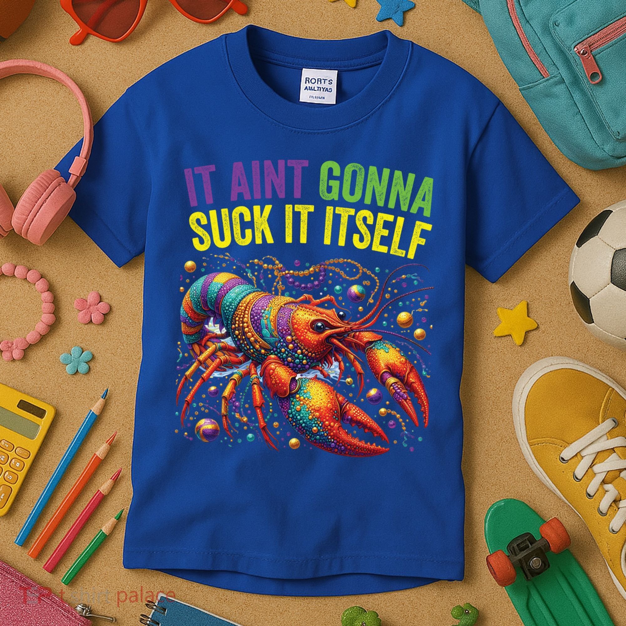 It Aint Gonna Suck Itself Crawfish Funny Mardi Gras Cool Gift Kids T-Shirt