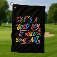 ItS A Good Day To Make Some Art Artist Teacher Golf Towel thumb 1