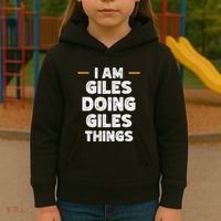 I Am Giles Doing Giles Things Custom Funny Name Kids Hoodie thumb 3