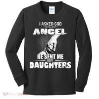 I Asked God For An Angel He Sent Me My Daughters Kids Long Sleeve Shirt thumb 0