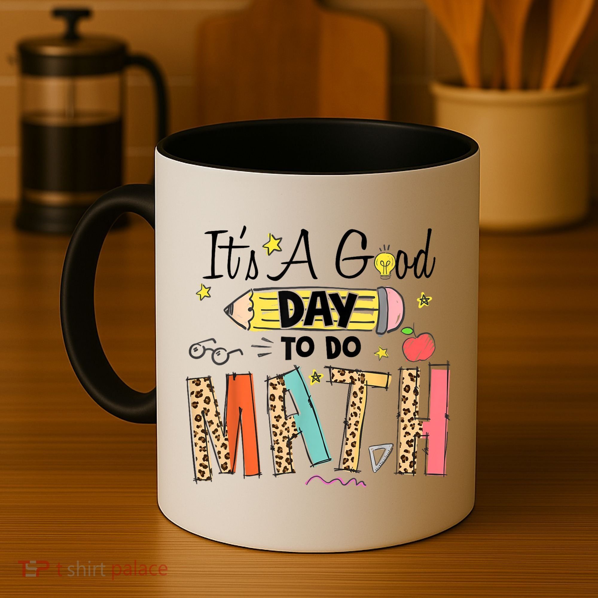 Its A Good Day To Do Math Leopard Pencil Teacher Coffee Mug
