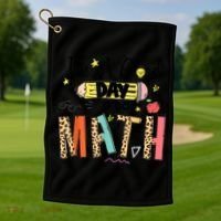 Its A Good Day To Do Math Leopard Pencil Teacher Golf Towel thumb 1