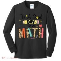 Its A Good Day To Do Math Leopard Pencil Teacher Kids Long Sleeve Shirt thumb 0