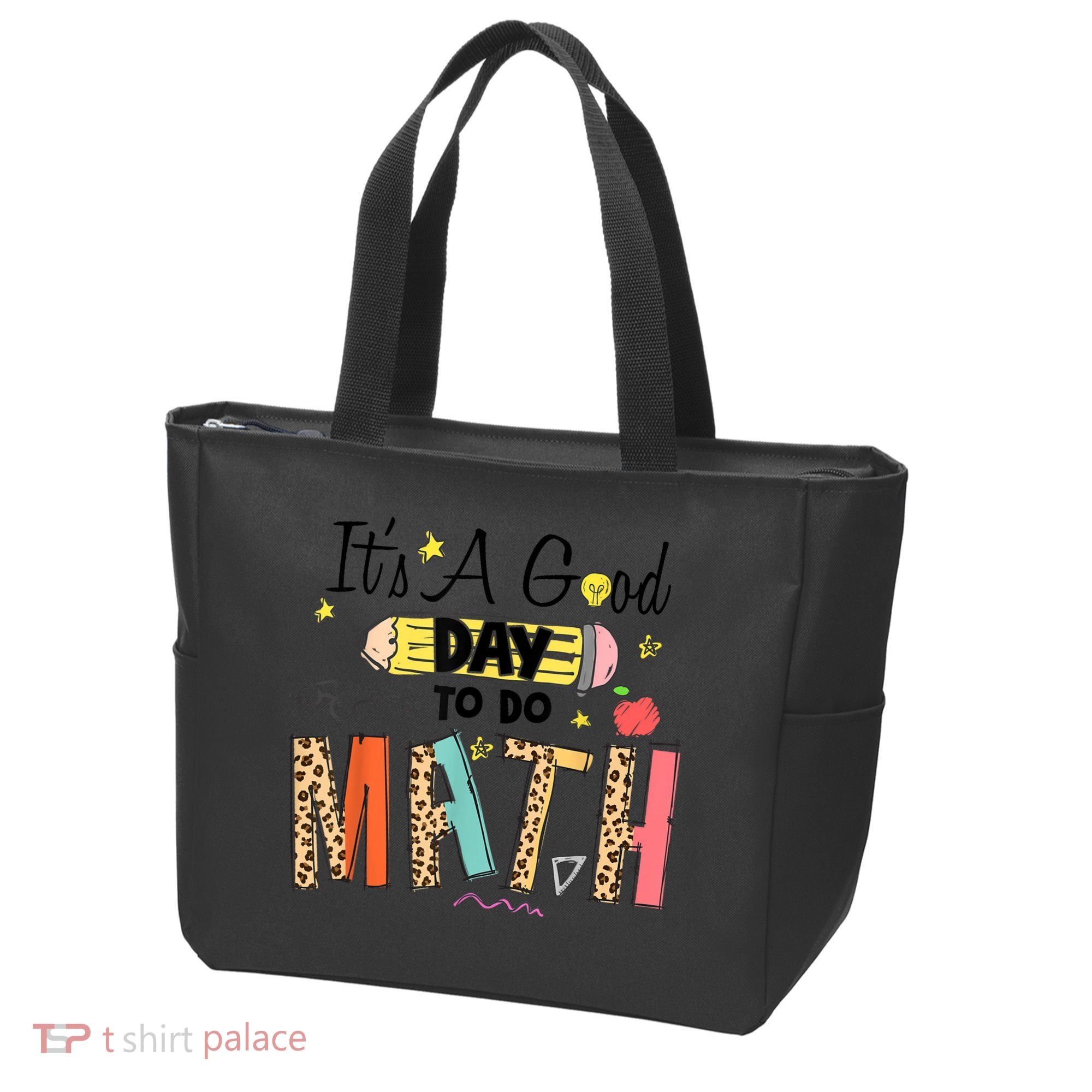 Its A Good Day To Do Math Leopard Pencil Teacher Tote Bag