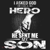 I Asked God For A Hero He Sent Me My Son Beanie thumb 2