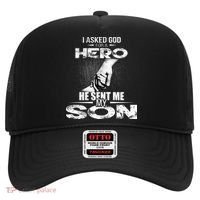 I Asked God For A Hero He Sent Me My Son Hat thumb 0