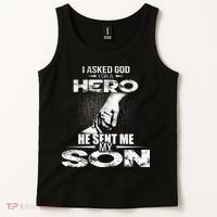 I Asked God For A Hero He Sent Me My Son Tank Top thumb 2