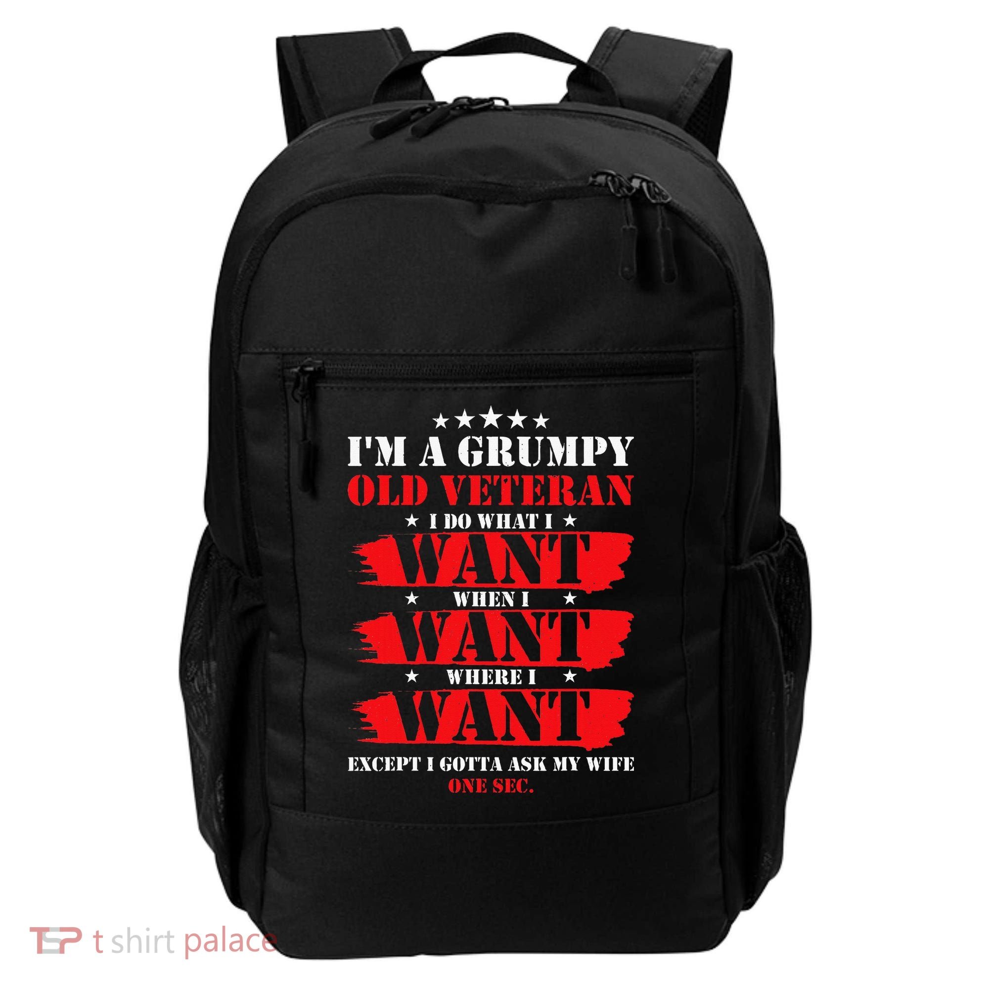 Im A Grumpy Old Veteran Funny Veteran Wife Backpack