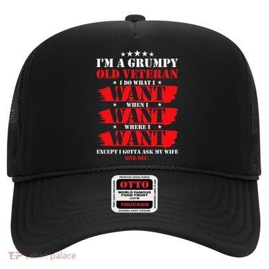 Im A Grumpy Old Veteran Funny Veteran Wife Hat