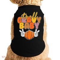 Its All Gravy Baby Pumpkin Fall Funny Doggie Tank thumb 0