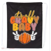 Its All Gravy Baby Pumpkin Fall Funny Drawstring Bag thumb 0