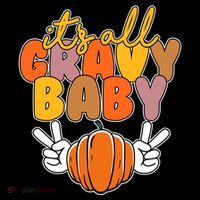Its All Gravy Baby Pumpkin Fall Funny Women's Hoodie thumb 2