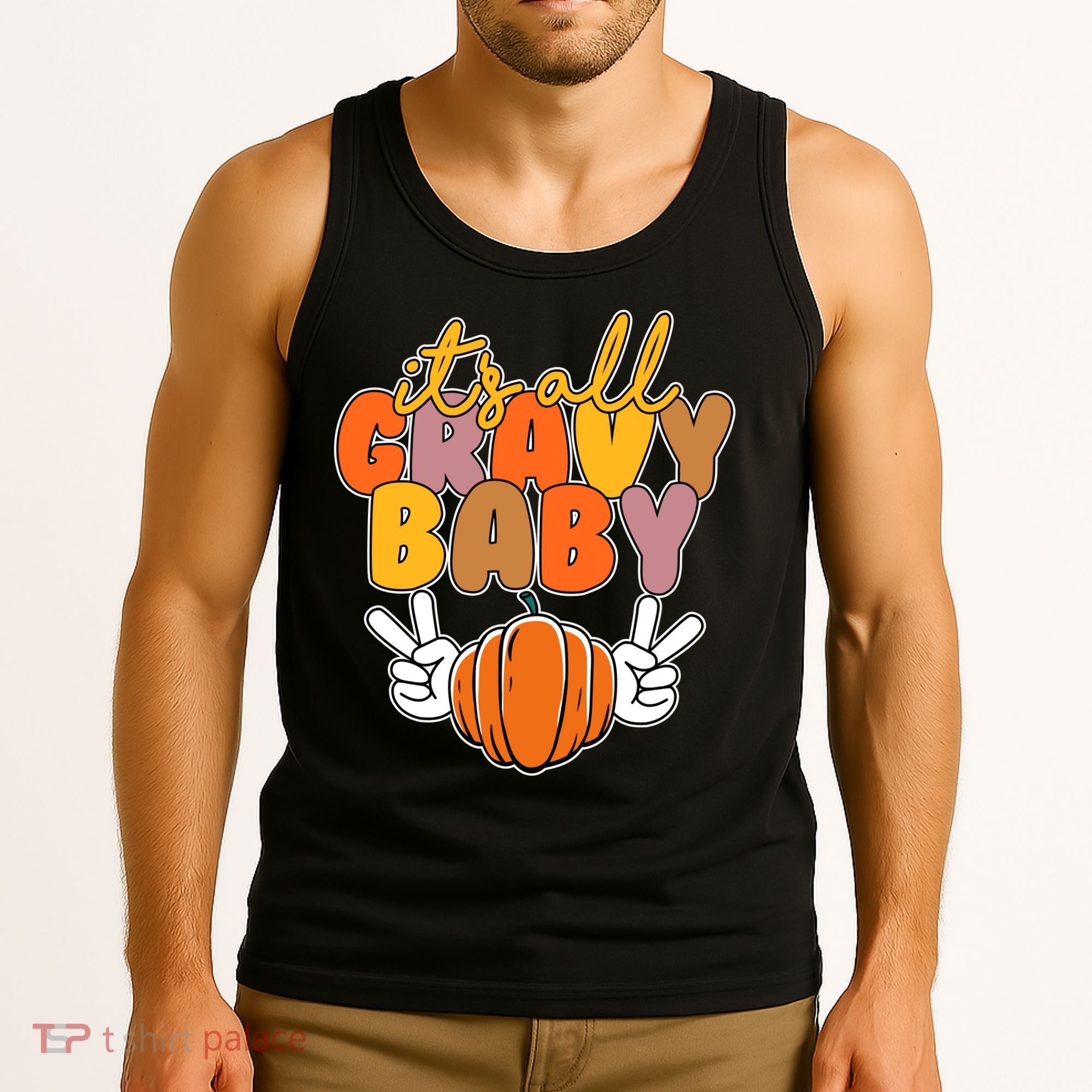 Its All Gravy Baby Pumpkin Fall Funny Tank Top