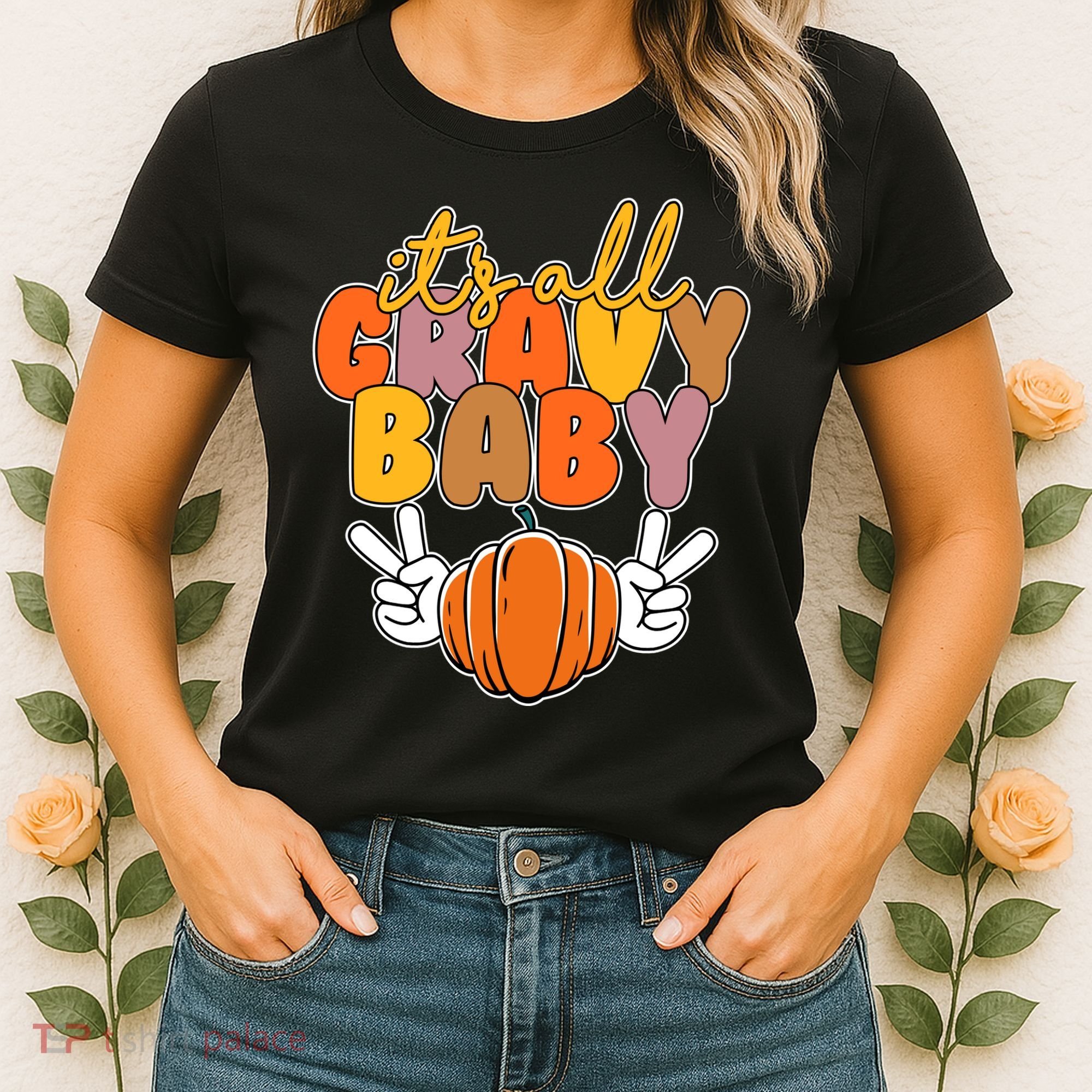 Its All Gravy Baby Pumpkin Fall Funny Women's T-Shirt