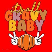 Its All Gravy Baby Pumpkin Fall Funny Santa Hat thumb 1
