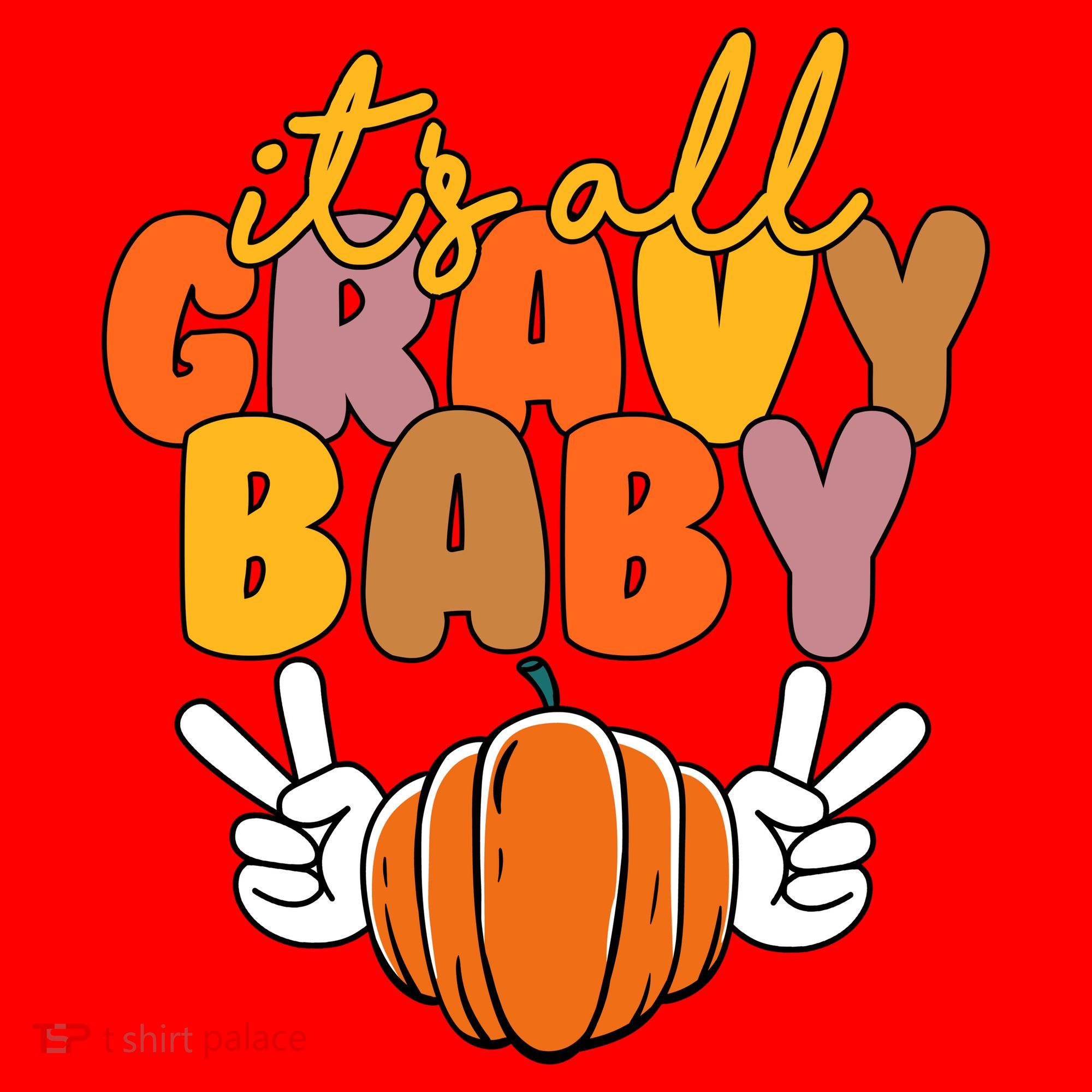 Its All Gravy Baby Pumpkin Fall Funny Santa Hat