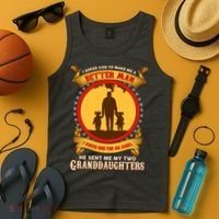 I Asked God To Make Me A Better Man He Sent Me My Two Granddaughters Tank Top thumb 4